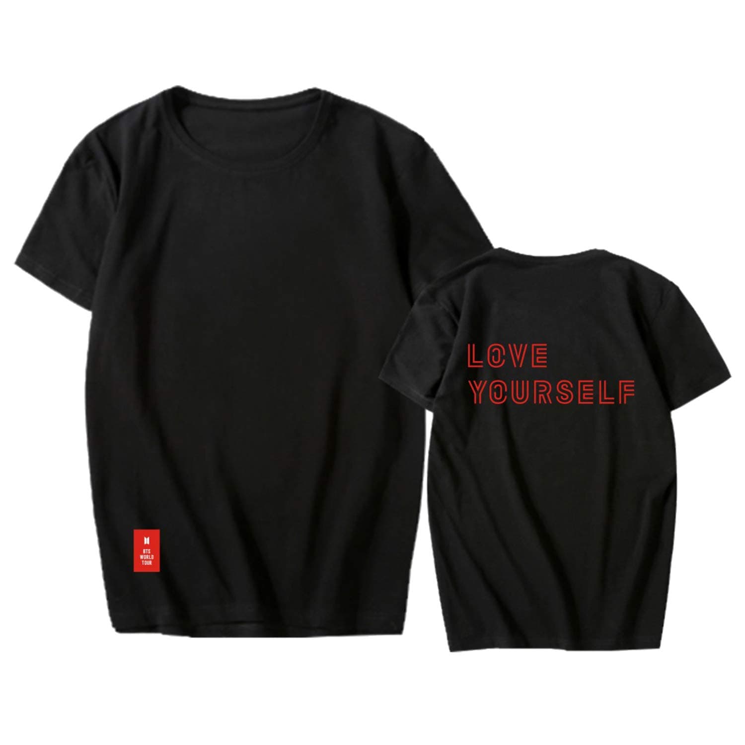 Xkpopfans Kpop BTS Love Yourself World World Tour Same T-Shirt Suga V Jin Jimin Tee Shirt L Black A