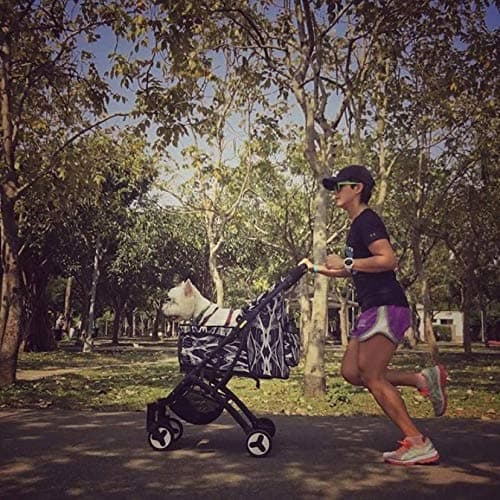 Pet Stroller for Medium Dogs, Small Dogs, Cats, Black - Compact Dog Strollers with One-Hand Folding Design for Trips - Lightweight Stroller for Puppies, Kittens - Premium Pet Travel Supplies