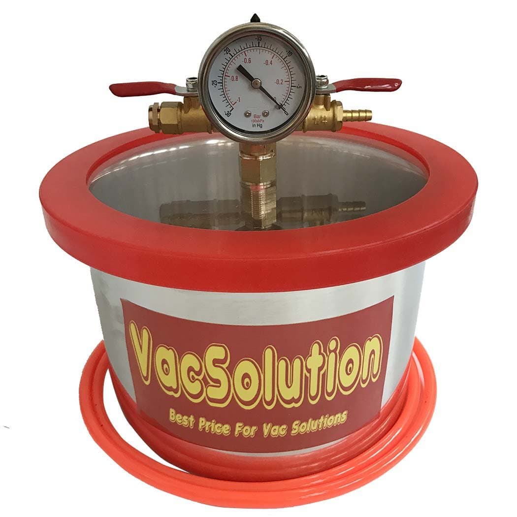 VacSolutions 1.5 Gallon Vacuum Chamber Degassing Chamber Kit to Urethanes Silicone Epoxies