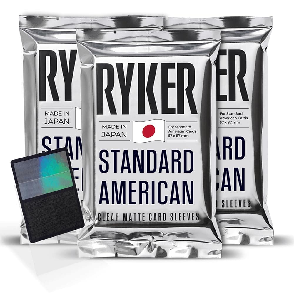 Ryker Standard American Board Board Game Sleeves and Kpop Photocard Protectors (Pack of 3, Clear, 56x87mm, 300 Sleeves)