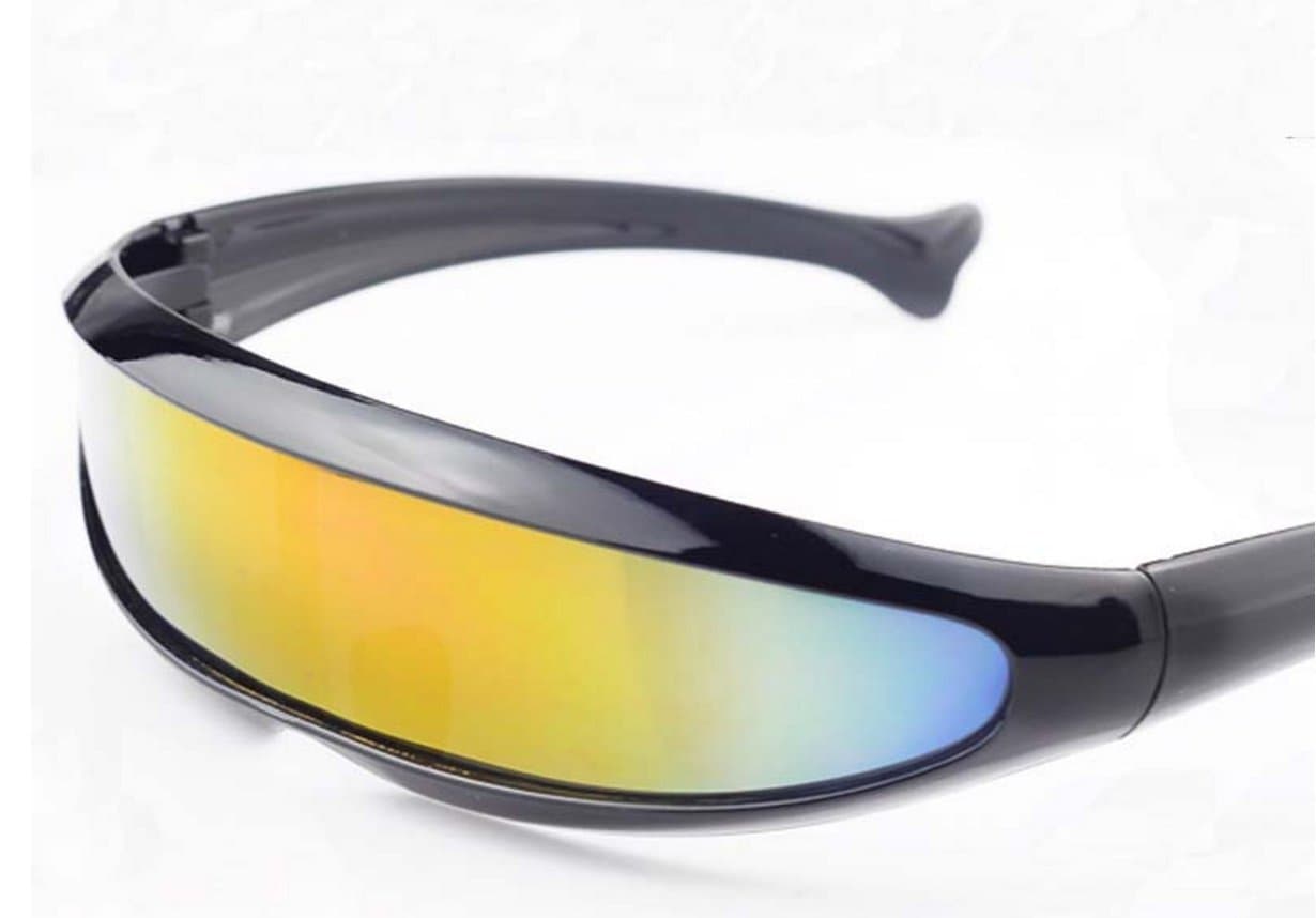 Futuristic Cyclops Shield Sunglasses For Cosplay Mirrored Lens Visor Narrow Cyclops Novelty Party Shield