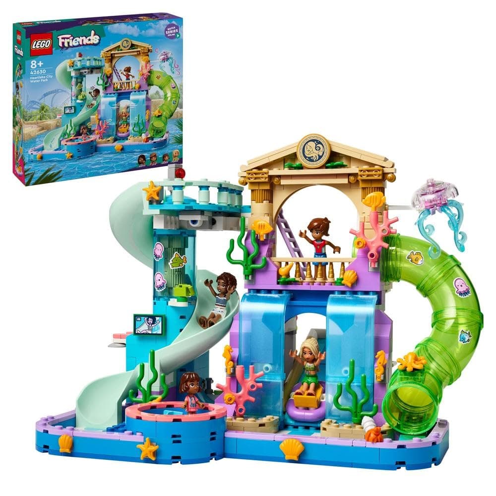 LEGO Friends Heartlake City Water Park Playset, Building Toy for 8 Plus Year Old Girls, Boys & Kids, Educational Set for Pretend Play, with 3 Minidolls and a Micro-Doll, Imaginative Gift Idea 42630