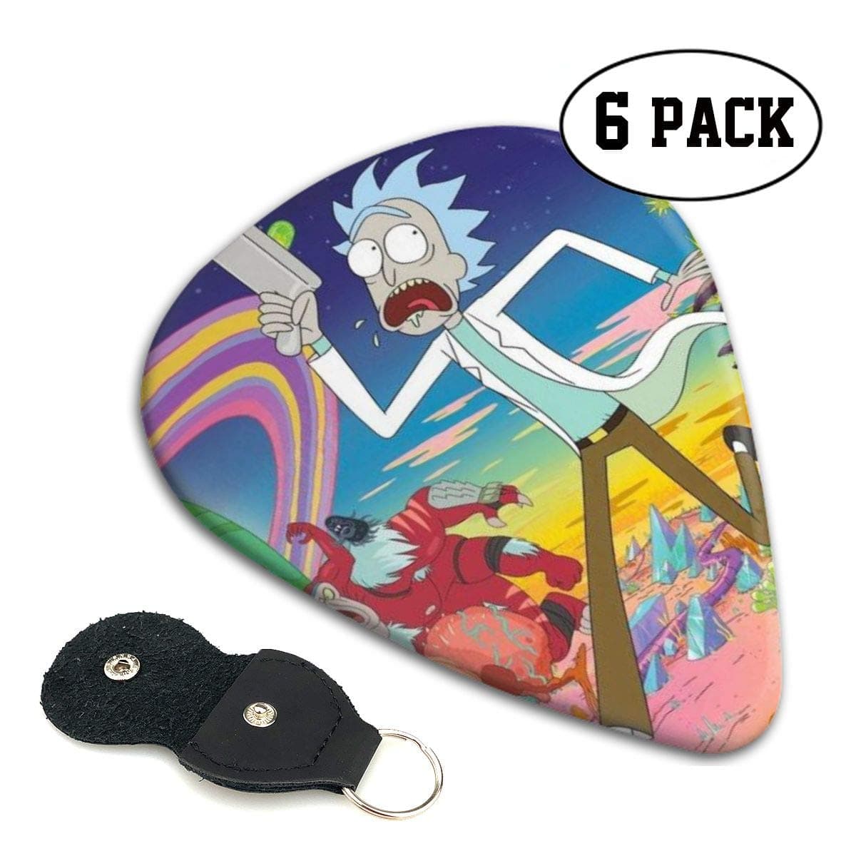 Rick Morty Guitar Picks 6 Pack With Picks Holder Unique Guitar Gift For Adult Men Women Teens Guitar Gifts0.46mm