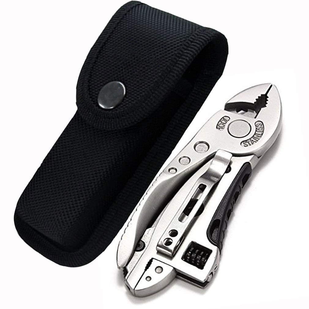 Wrench Multi Tool Handy Multipurpose knife Tool with Spaner Wrench Pliers Wire cutter Screwdrivers and Durable Tool Sheath