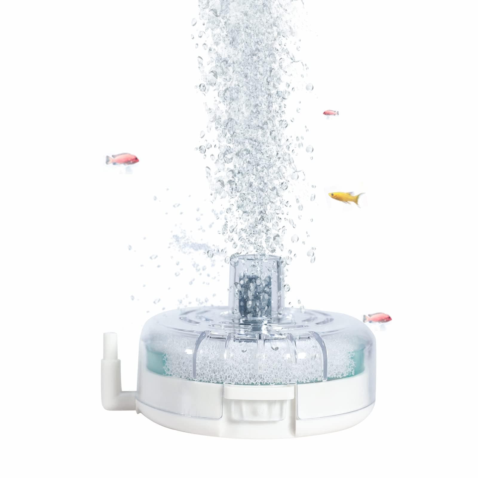 Aquarium Biochemical Sponge Filter with Air Stone Ultra-Thin Round Air Driven Clearable Bio Quiet Filter Sponge for Shrimp Nano Fish Tank (Not Include Air Pump and Tube）