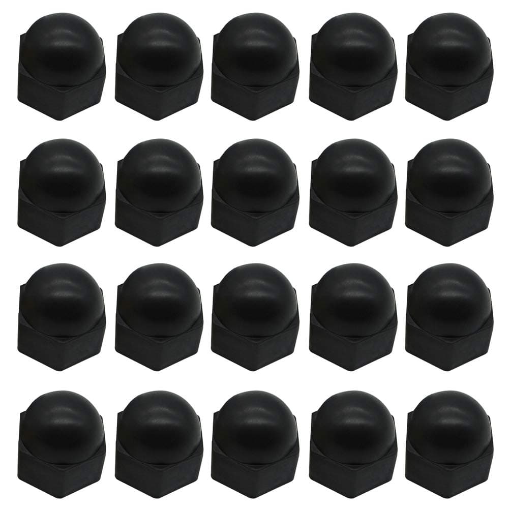 20 Pieces Nut Protection Cover Hex Nut Protection Caps Dome Bolt Nut Protective Caps Covers Hexagonal Screws M12x19mm, Black