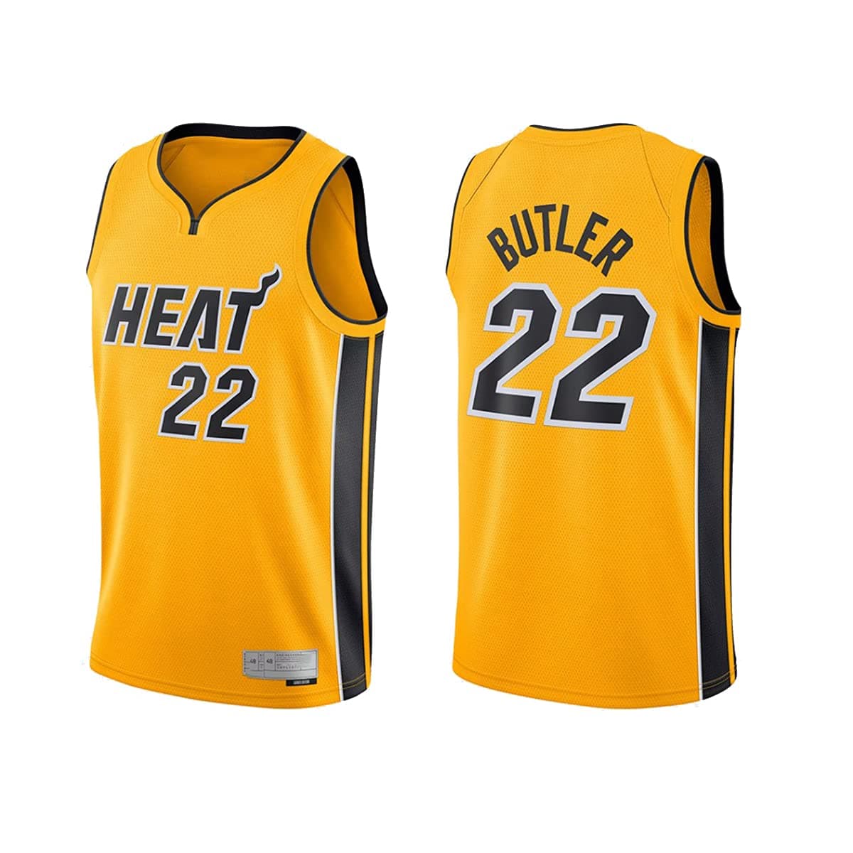 Egdu NBA Jersey, NBA Miami Heat #22 Jimmy Butler Classic All Star Jersey Breathable Wear Resistant Embroidered Mesh Basketball Jerseys(4 styles),Yellow,XL