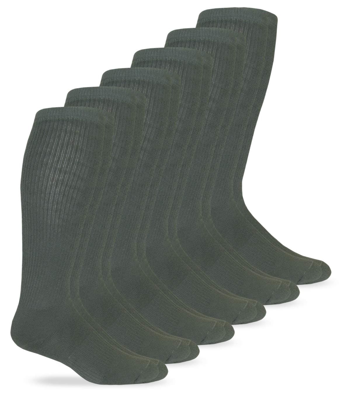 Jefferies Socks Mens Military Half Cushion Wool Combat over the Calf Boot Socks 6 Pair Pack