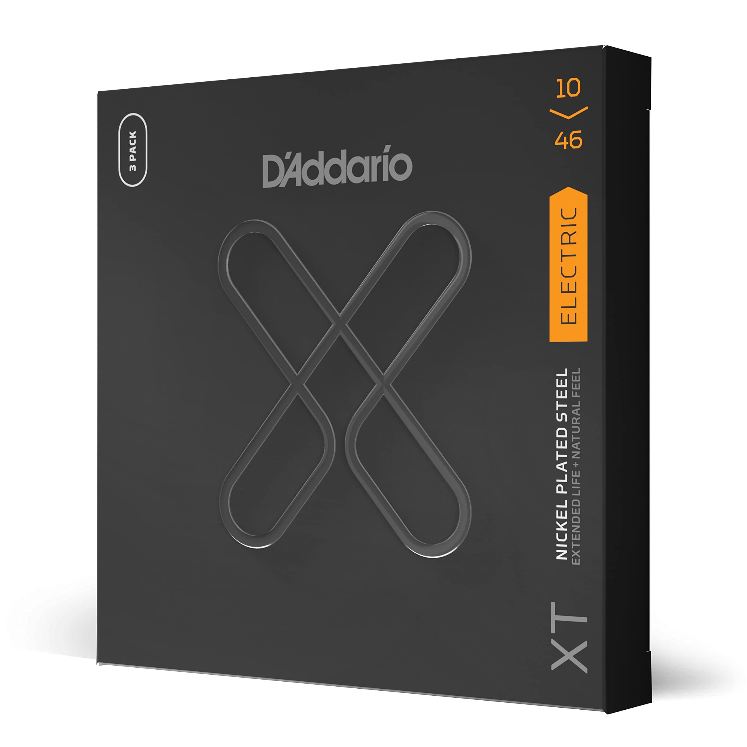 D'Addario D'Addario XT Electric Guitar Strings, Coated Strings, Regular Light, .010 -.046, XTE1046-3P, 3-Pack, [Domestic Genuine Product]