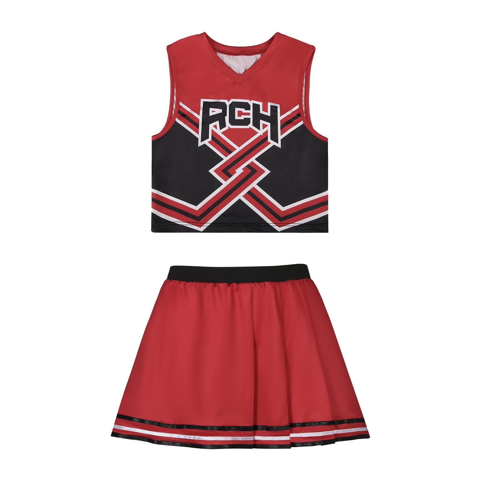 MateruisBring It On Cheerleader Costume for Women RCH Top Skirt Girl Cheerleaders Uniform Girls United Cos Outfits