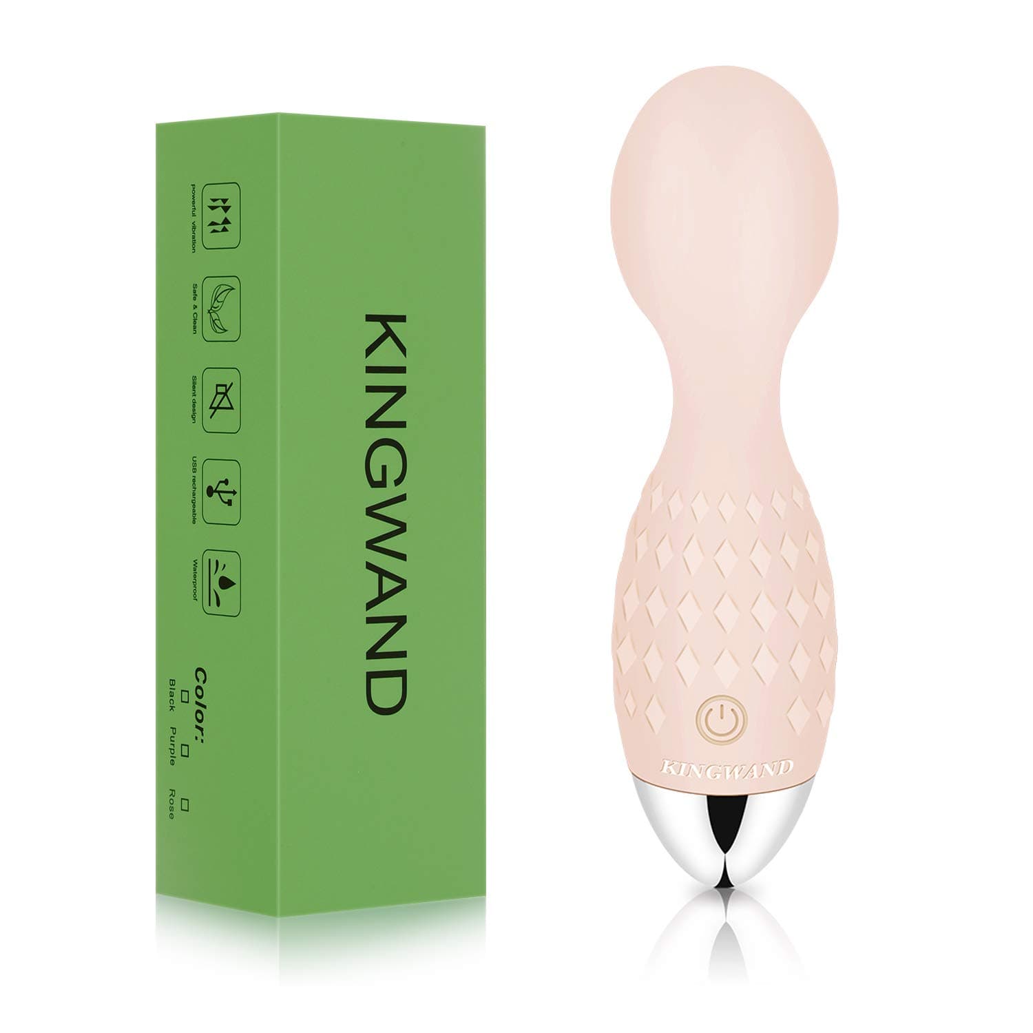 KINGWAND Mini Electric Massager - Wireless Waterproof USB Rechargeable Massager - Perfect for Body Massage, Sports Recovery & Muscle Aches - Light Pink