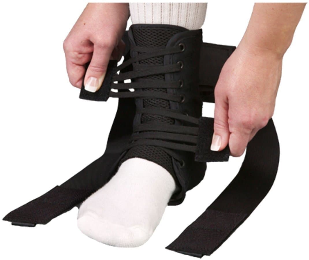 ASO Ankle Stabilizer Orthosis Speed Lacer, Black, Small