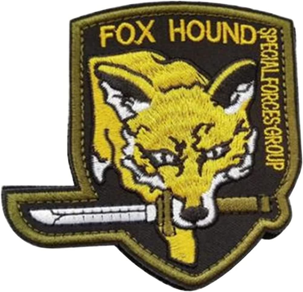 Metal Gear Fox Hound Special Force Logo Iron on Embroidered Cloth Patch Foxhound Metal Gear Solid Tactical Patch with Hook & Loop