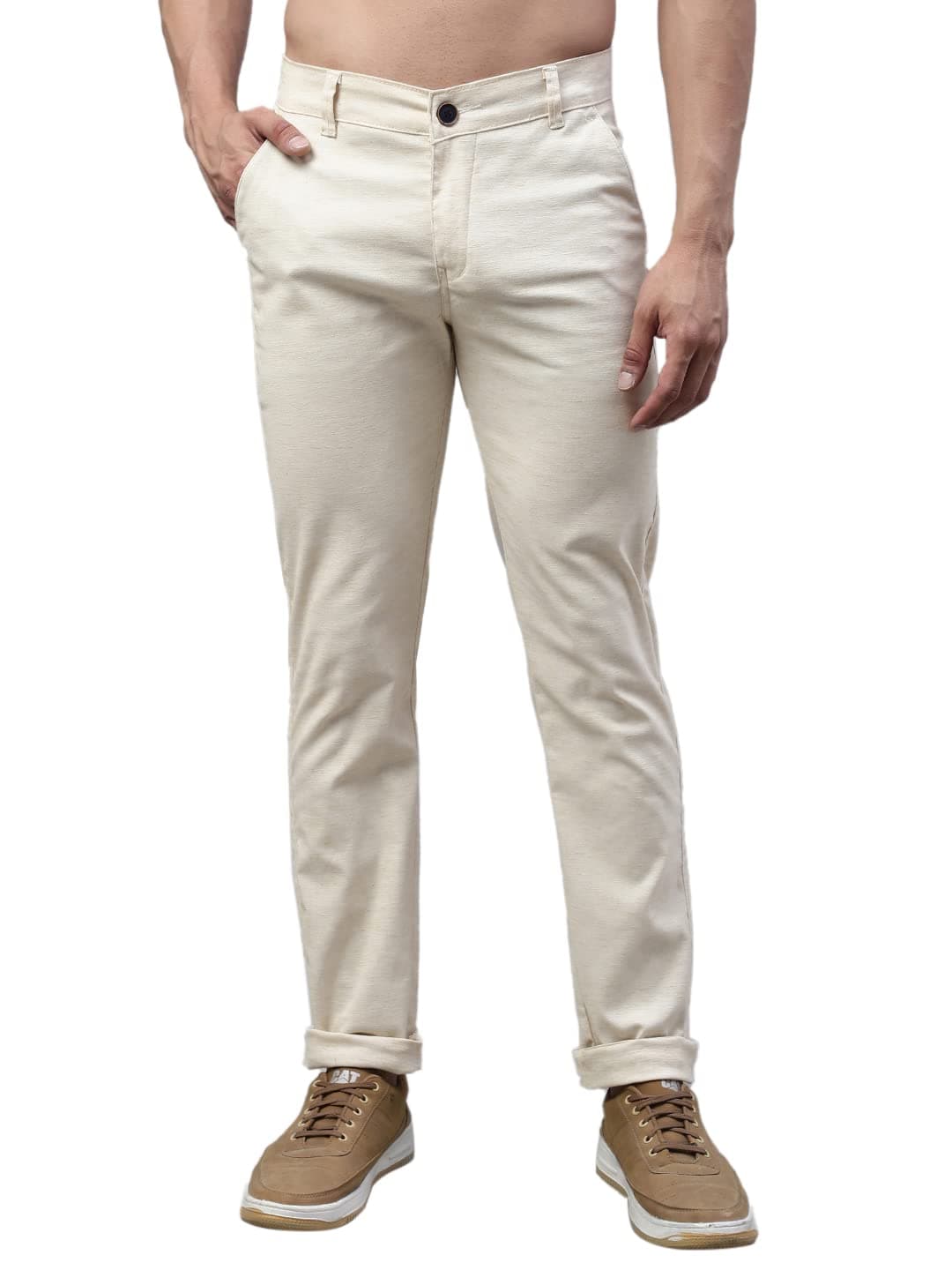 Majestic ManMen's Slim Fit Mid Rise Trouser