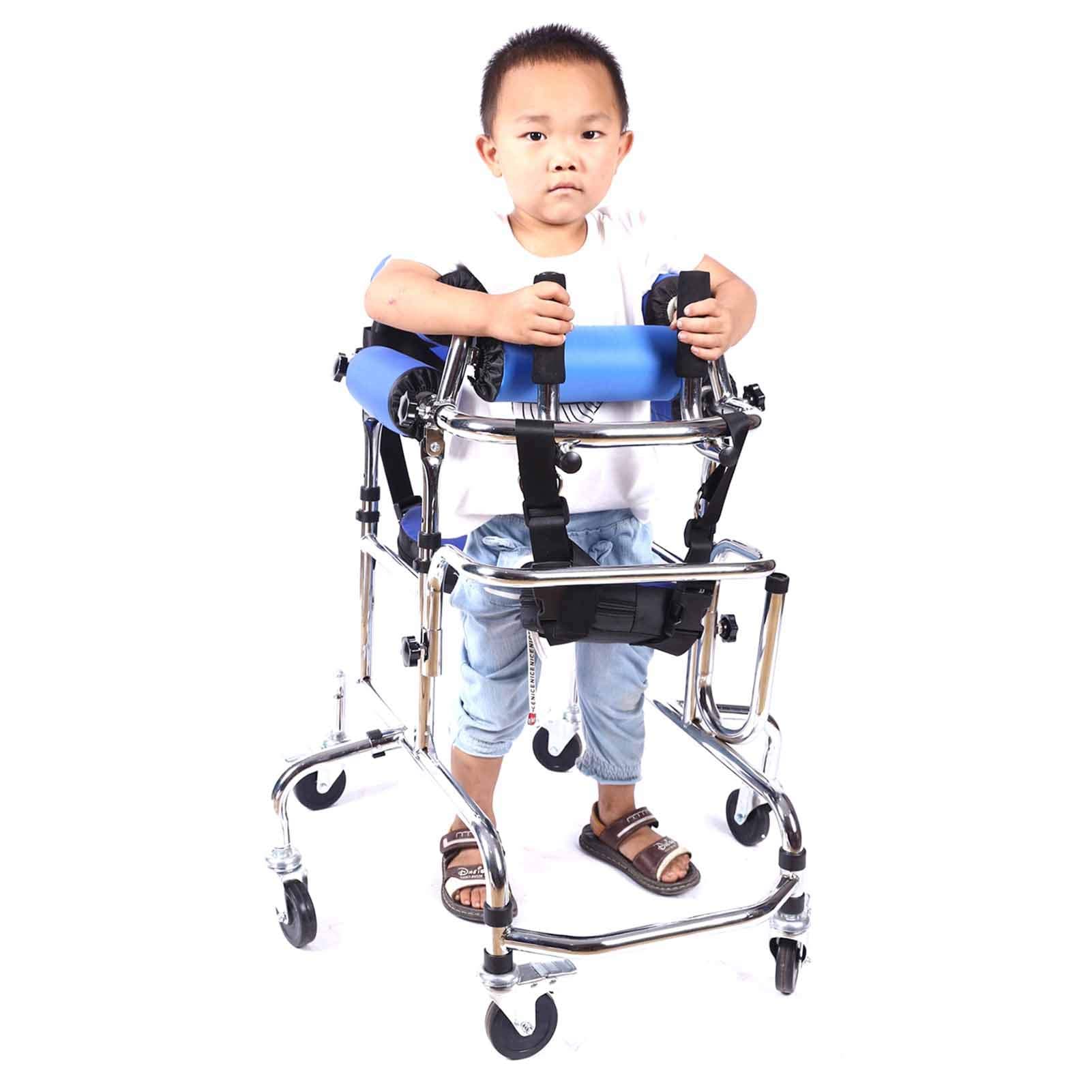 Joyfitness Walking Aids for Disabled People, Portable Stand Upright Walker for Kids Cerebral Palsy Disability Rehabilitation Training Lightweight Aluminium Rollator with Height Adjustable Seat