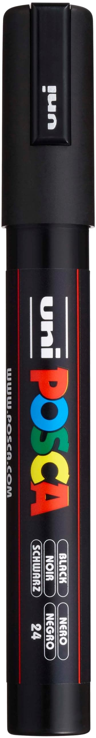 poscablack5m Posca Marker with Medium Bullet Tip - Black