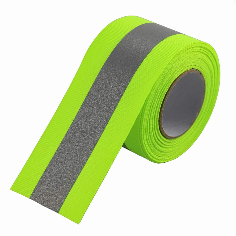 Silver Sew On Reflective Tape for Clothing 10m- Green