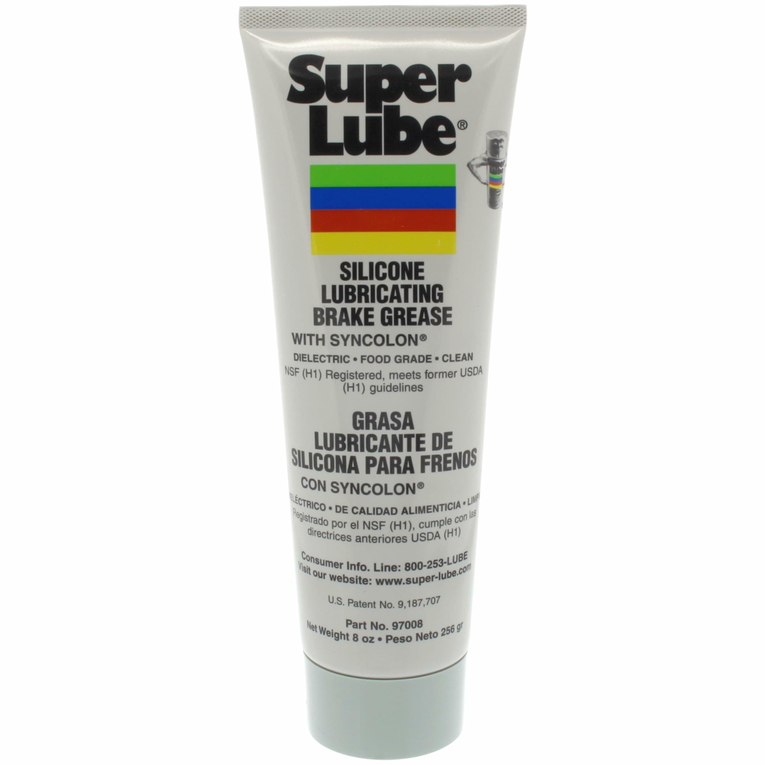 97008 Silicone Lubricating Brake Grease with PTFE, 8 oz Tube, Translucent White