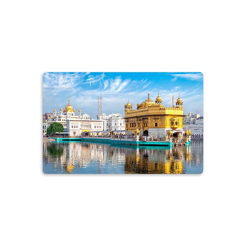 India Tourism Souvenir Fridge Magnet Golden Temple Amritsar 1pc Acrylic Rectangular 8.2 x 5.2 x 0.3 Cms Travel/Tourism Decorative Magnet