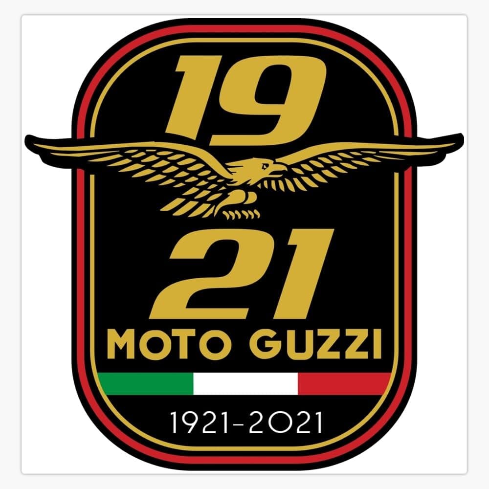 Moto Guzzi Anniversary 1921 Window Water Bottle Bumper Sticker Decal 5"