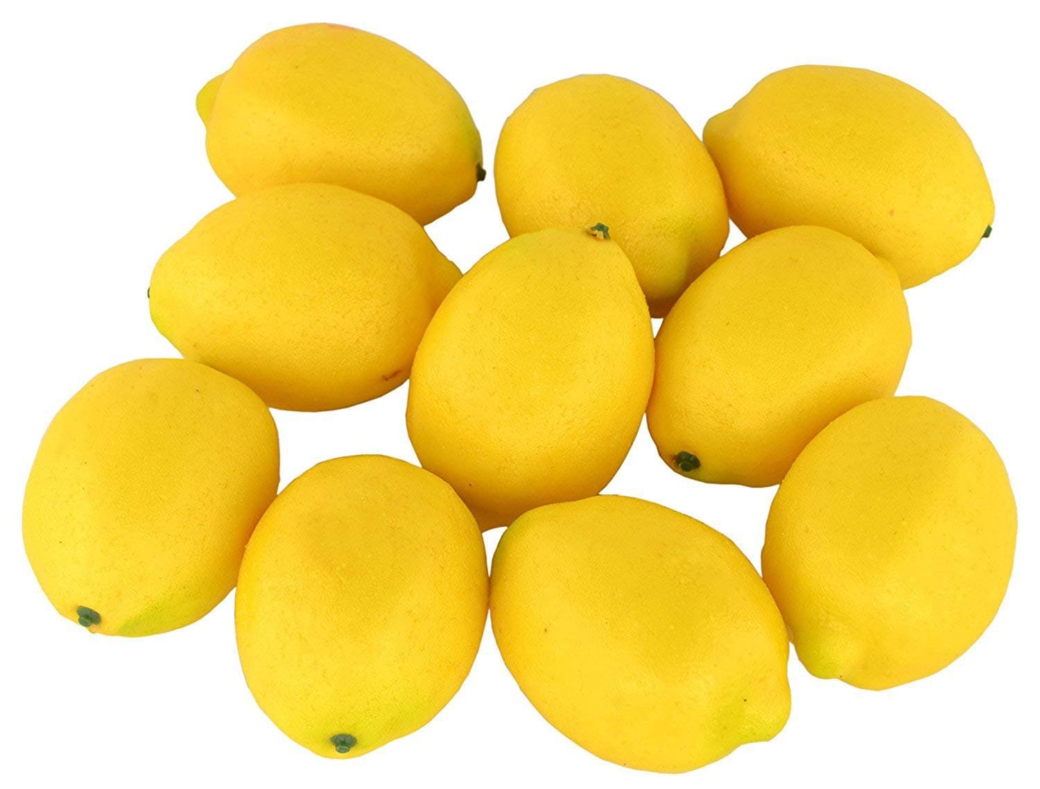 10pcs Artificial Lemons Simulation Lifelike Lemons Fake Fruit for Home Kitchen Wedding Party Decoration Photography (Big Size, Yellow)