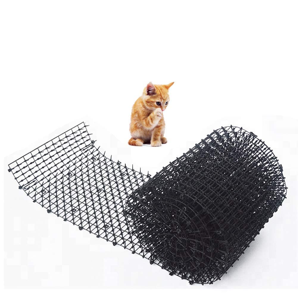 Cat Scat Mat, Cats Spikes Repellent Deterrent, Defenders Prickle Strip Dig Stopper, Anti Bird, Pigeons, Crows, Seagulls, Dogs Cats Protects Plants in Gardens(Black)