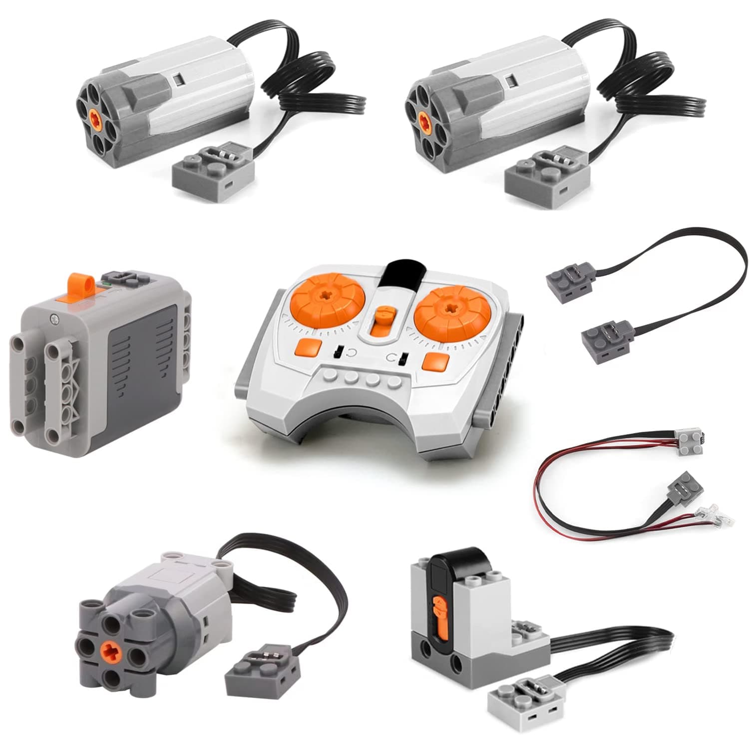 8PCS Technology Power Function Motor Set Remote Control Motor Kit Compatible with Lego Technic,Power Function Kit as Gift