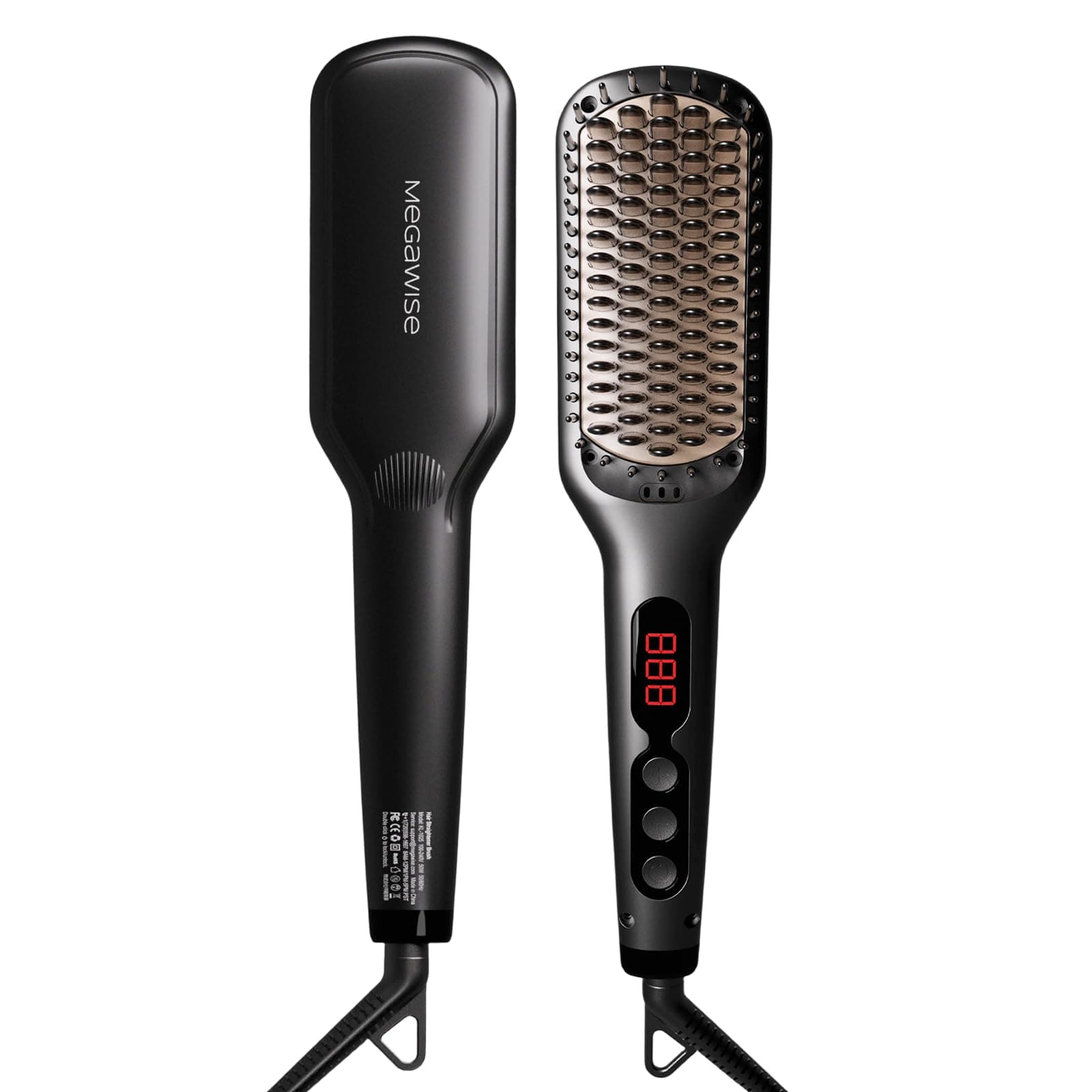 SUNGYIN Cordless Megawise 20 Seconds Fast Heating Brush, 2x Negative Ion, Straightening Brush, Burning Prevention, Constant Temperature, Nano Heating Teeth (PSE-certified), iONIC Brush Type, Hair Iron