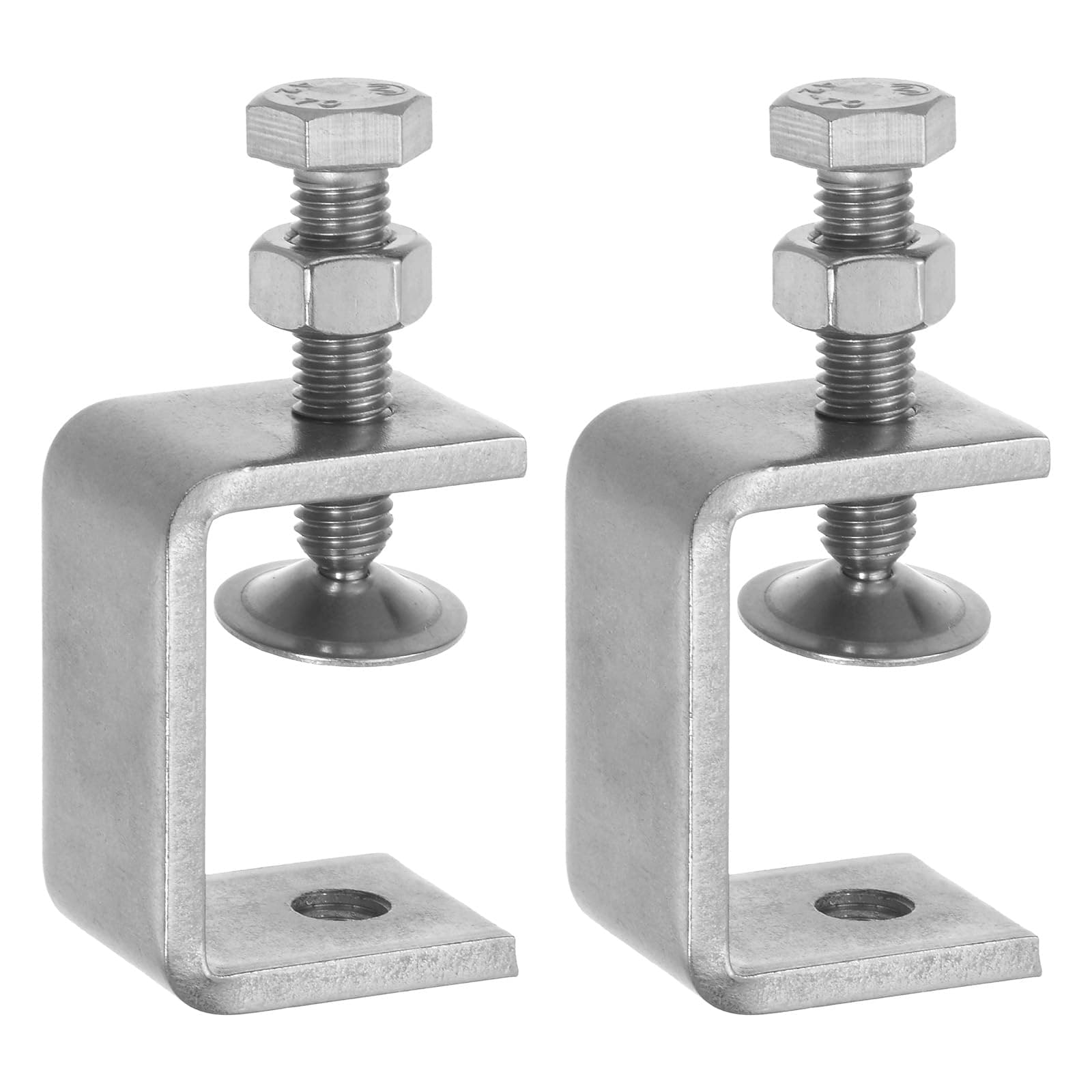 sourcing map 2Pcs Stainless Steel C Clamps Mini 1.77" Wide Jaw Opening Small Metal U Clamp for Woodworking Welding Building Household Mounting