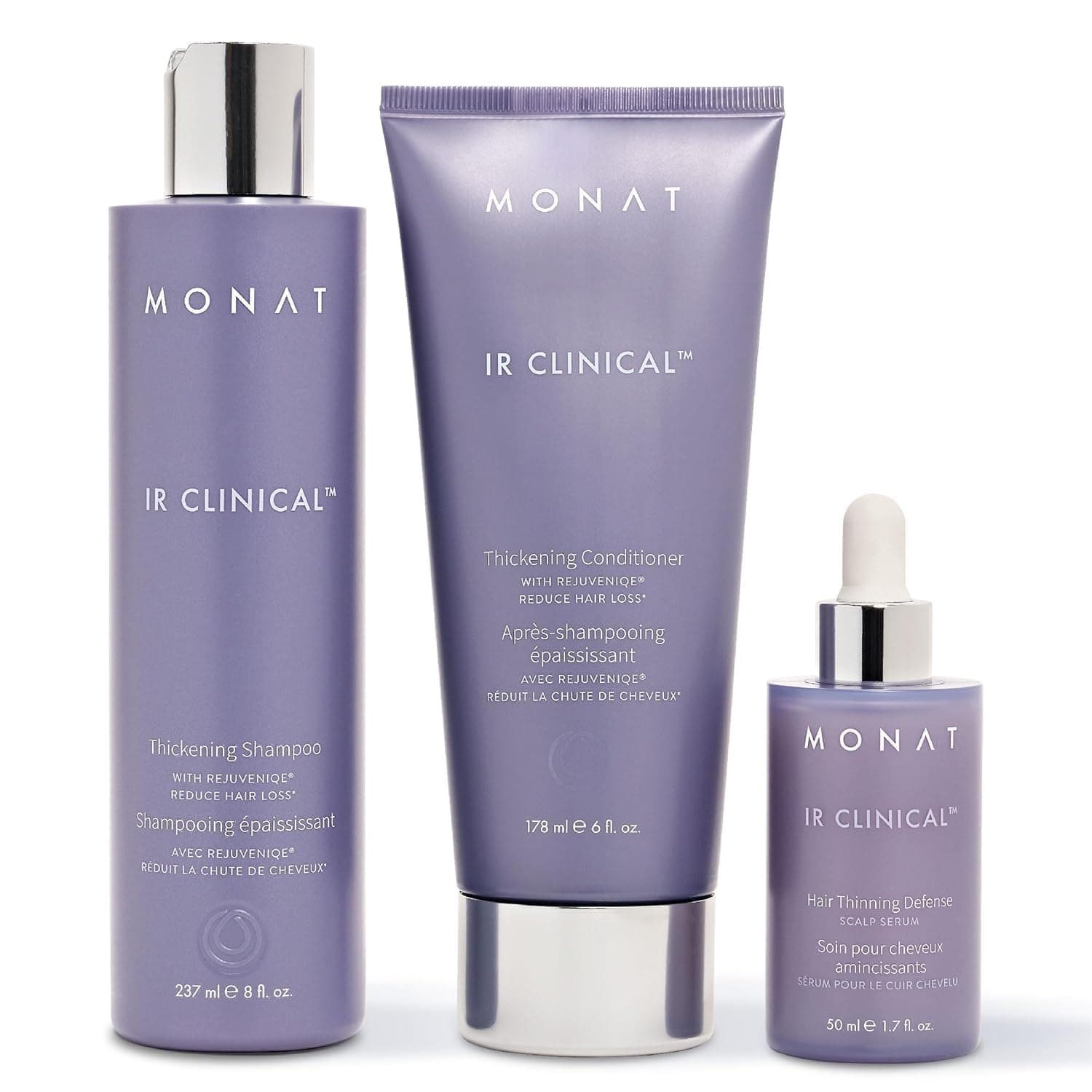 IR Clinical System – Complete Hair Care Restoration Kit with Thickening Shampoo, Conditioner & Thinning Defense Serum – Strengthens, Protects, & Revives Hair for Thicker, Fuller-Looking Results