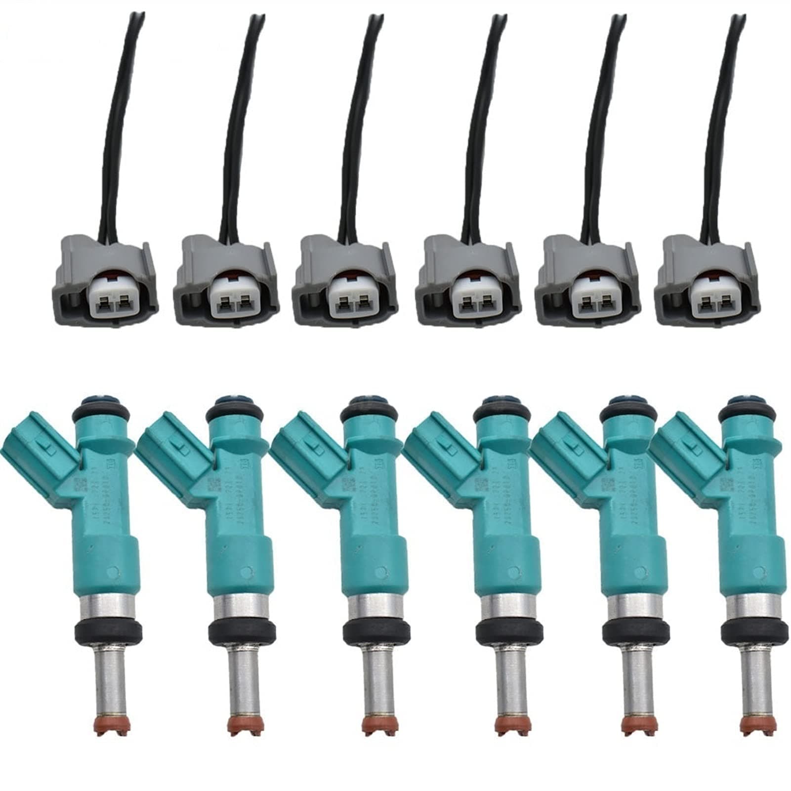 PULJIM 6pcs Fuel Injectors With Plugs Fit For Toyota Highlander Camry RAV4 Lexus 23250-31090 23209-31090 2325031090 2320931090