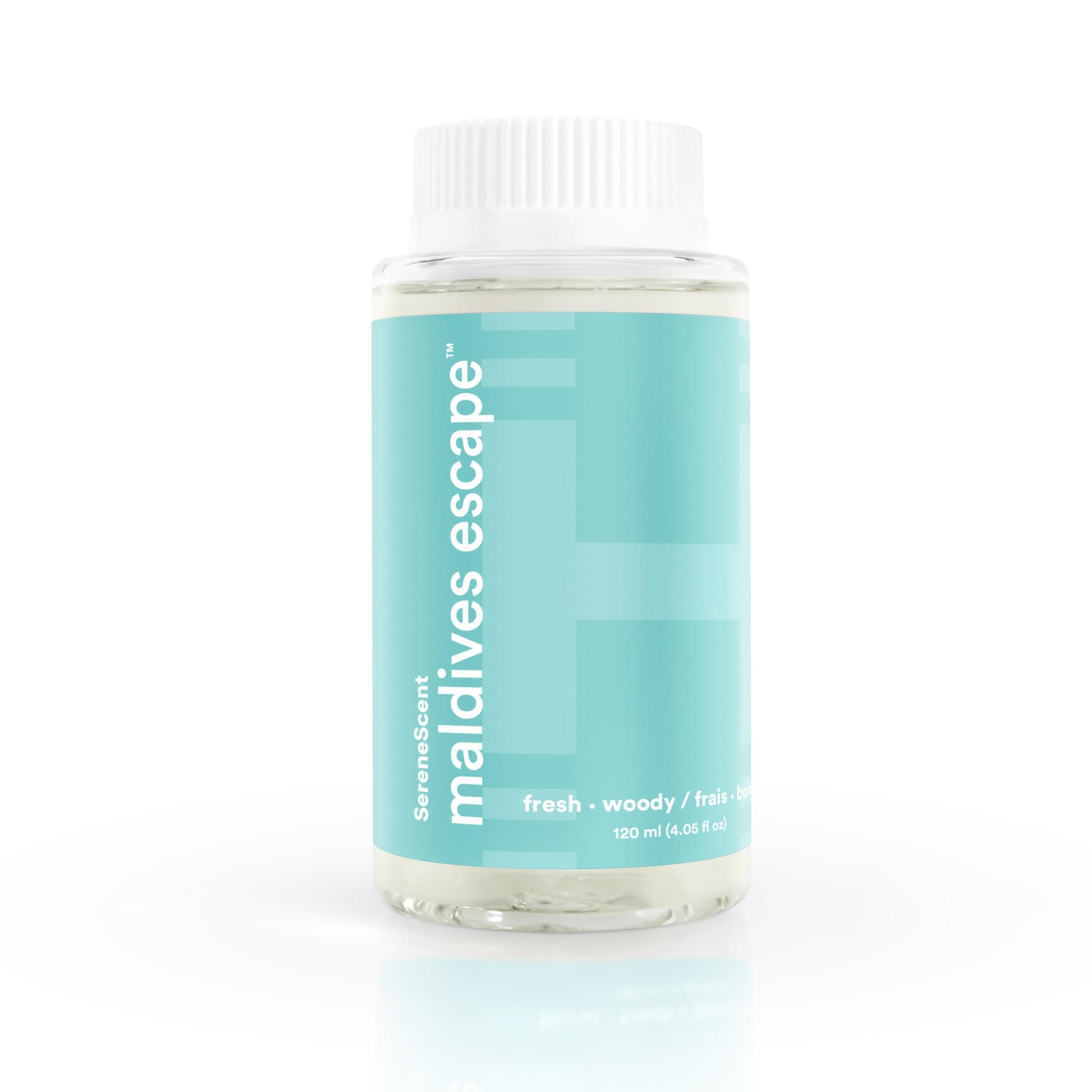 Homedics SereneScent Maldives Escape, Fresh & Woody Home Fragrance Oil, 120 ml, for use with Homedics SereneScent Waterless Diffuser (ARMH-970/973), Clean & Natural, up to 100% USDA Biobased