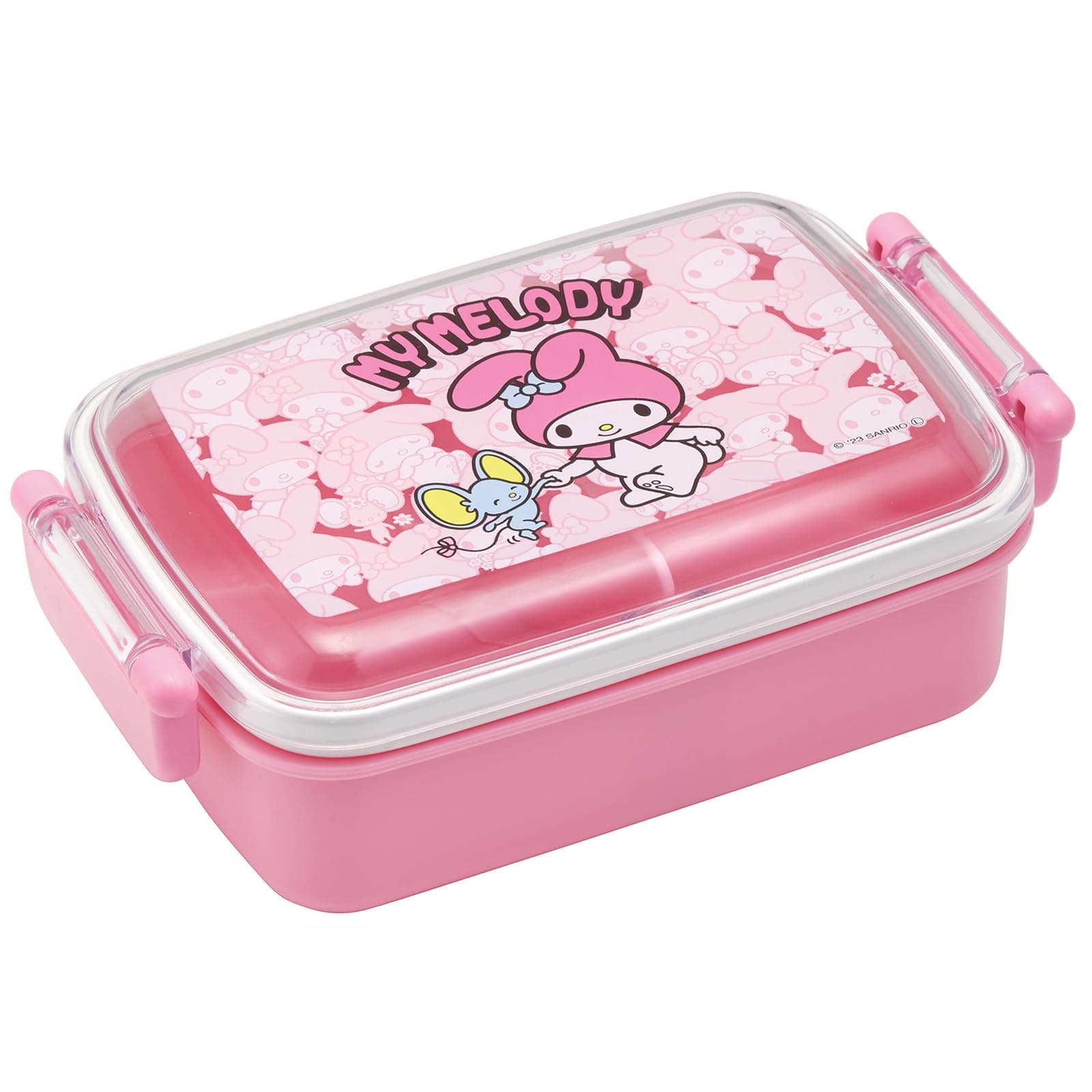 Skater My Melody Bento Lunch Box (15.22oz) - Cute Lunch Carrier with Secure 2-Point Locking Lid - Authentic Japanese Design - Durable, Microwave and Dishwasher Safe - Friends