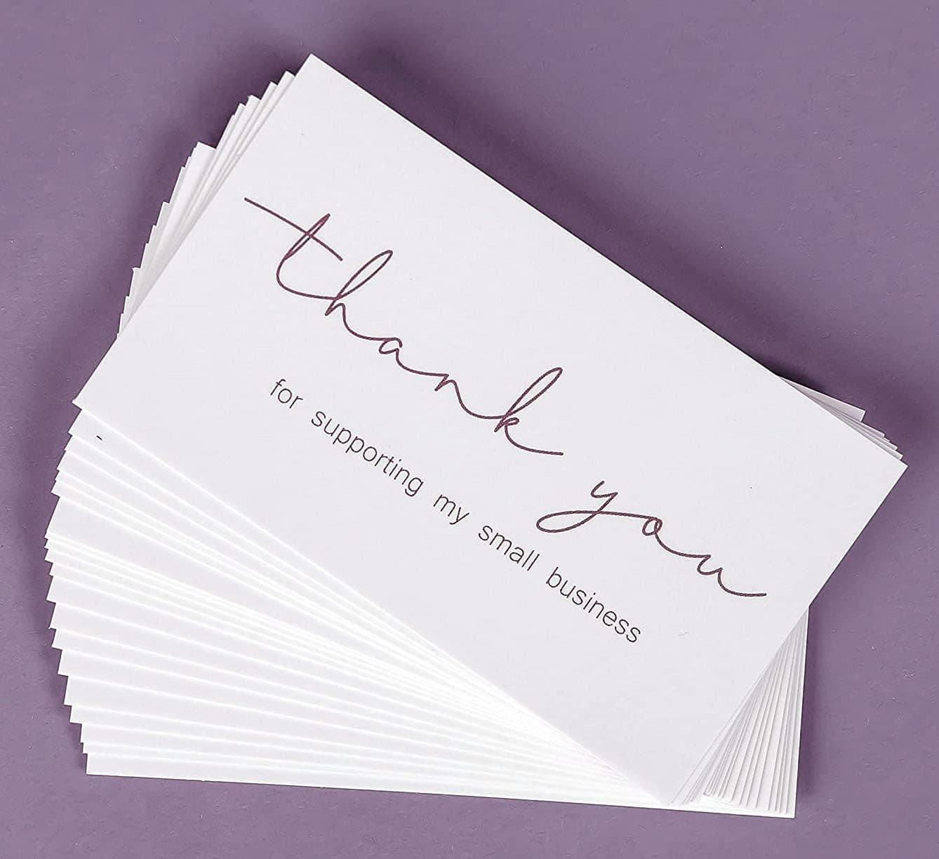 200 Thank you Cards, Thank You For Supporting My Small Business Cards, Elegant and Professional Design, 2" x 3.5" Recommended for Online Retailers, Small Business Owners & Local Stores
