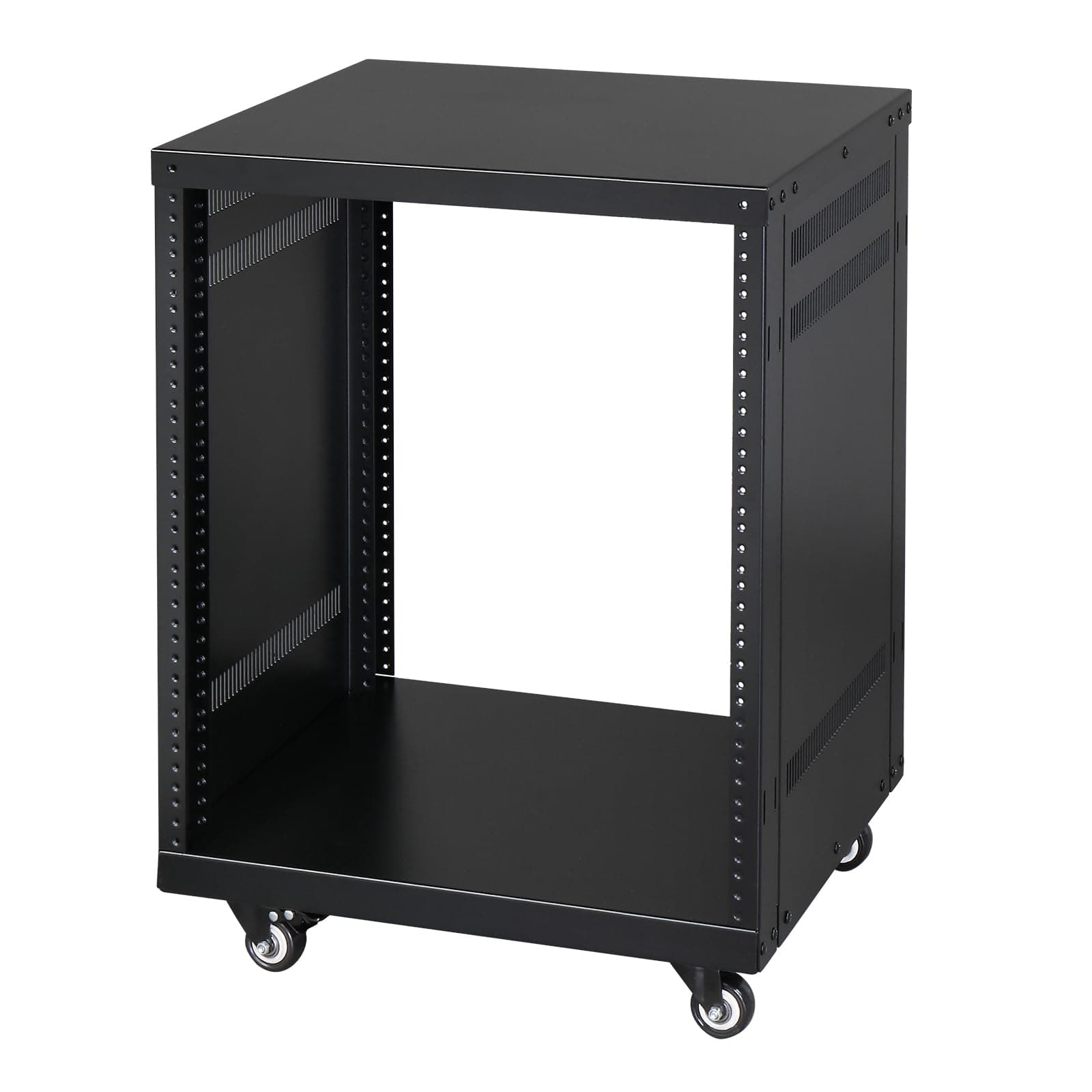 Ktaxon 12U Rack, 4/12/16/22U AV Rack Recording Studio Racks with Removable Side Panels, Lockable Casters and Special Vent Design, Server Rack for 19 Inch Rack Mounting (12U)