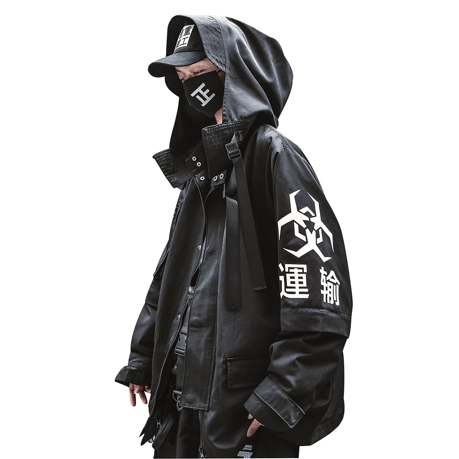 Japanese Streetwear Zip Up Windbreaker Jackets for Men