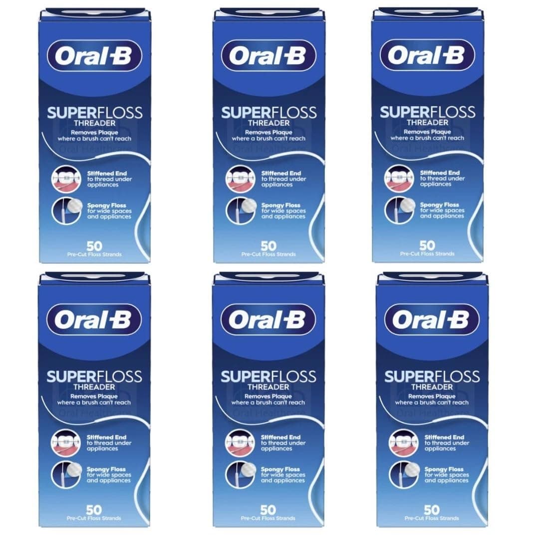 Oral-B Super Floss Dental Floss Original, 50 Pre-Cut Strands (Pack of 6)