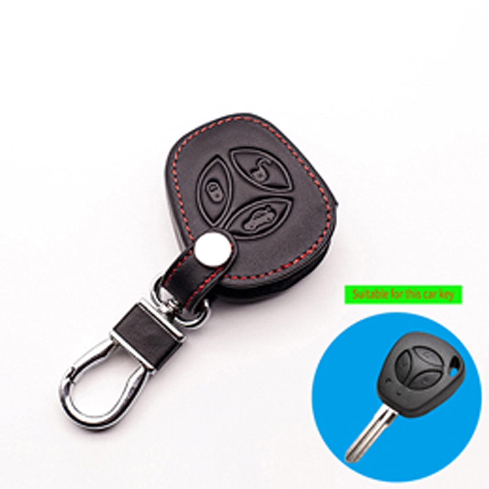 WASHZD leather car key case Keyboard cover, For Lada/Renault Keychain car keys accessories
