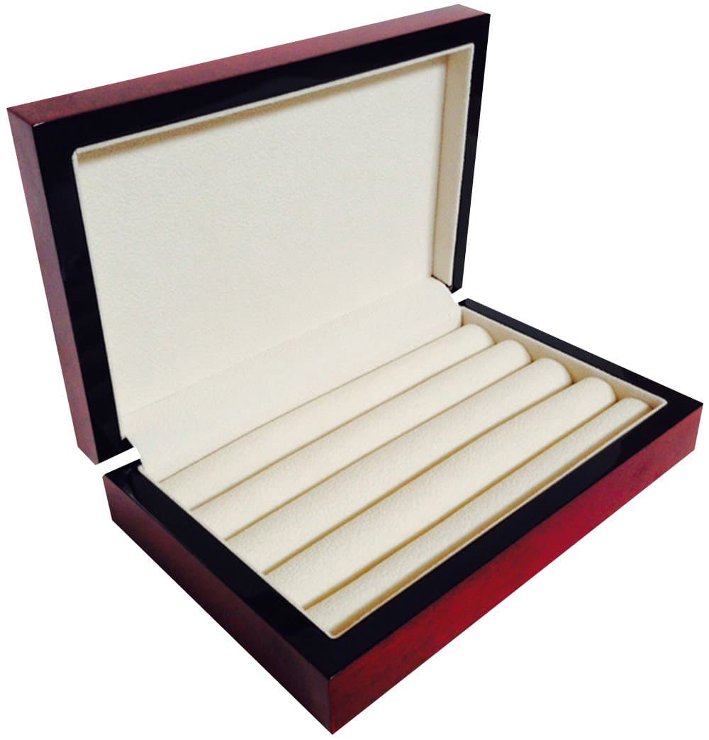 4 Less Co Cufflink Ring Storage Box Jewelry Display Wood Organizer Case - Cherry 4091C