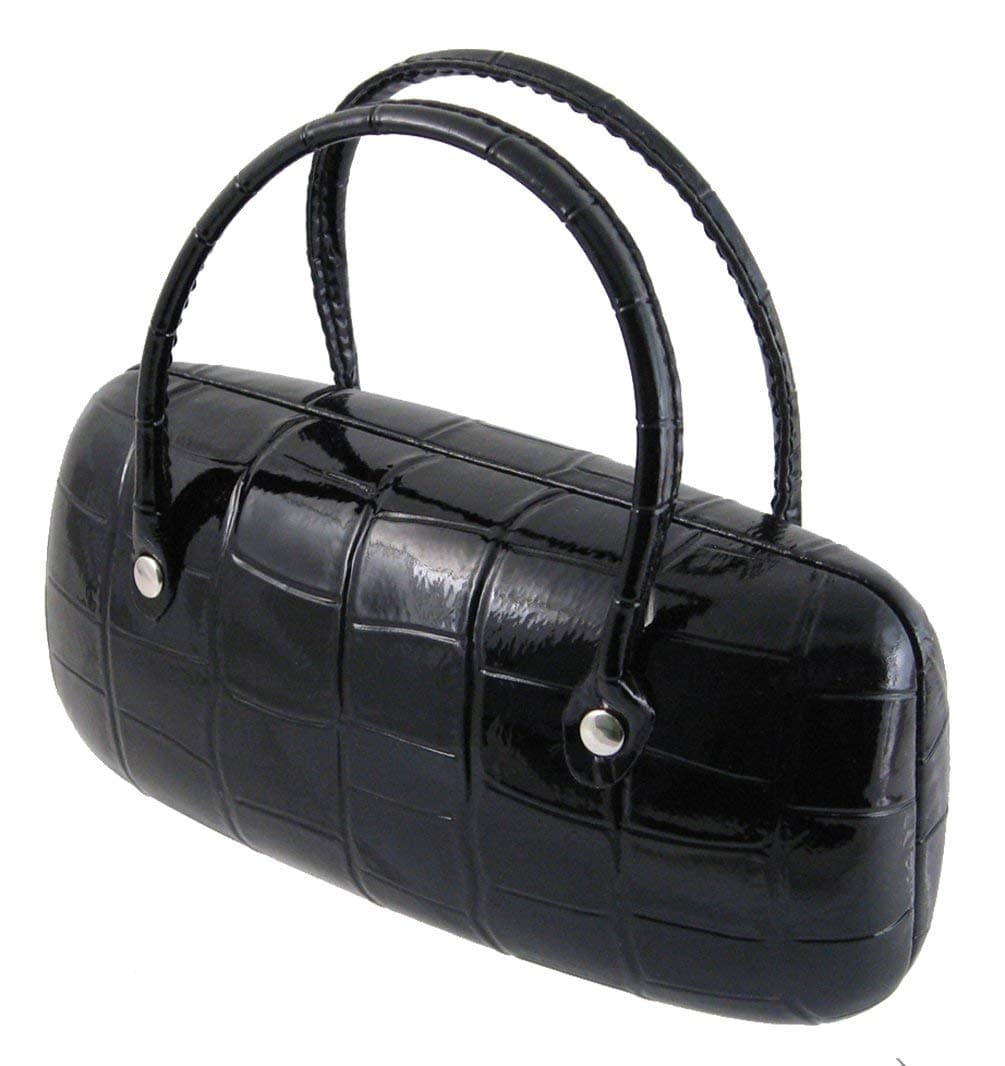 Fashion Eyeglasses/Sunglasses Mini Handbag Case | 100% | Women | Large & Extra Large | Hard | Protective | As140TG | Croco Black |