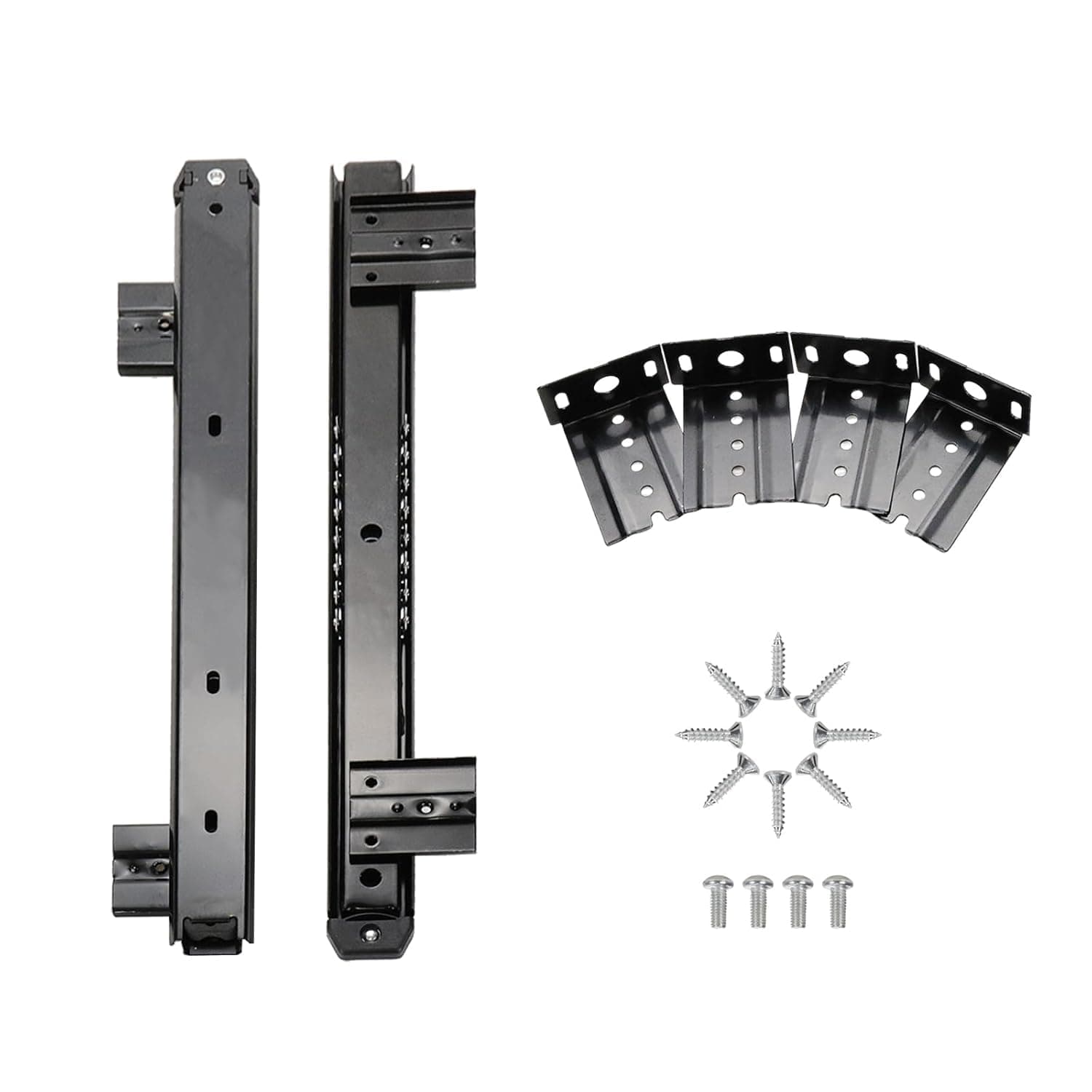 Bosney Keyboard Tray Channel 350 MM Black Pack of 1 Heavy Duty Slide Channel for Under Desk Keyboard Support Smooth Sliding Mechanism Durable Metal Construction Office Furniture Fitting Accessory