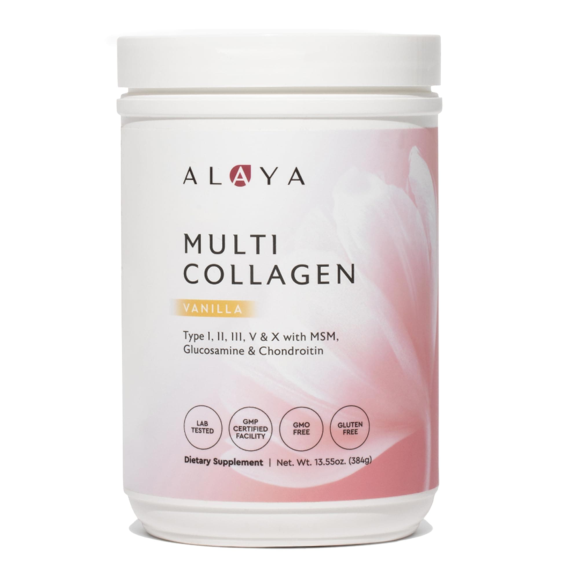 Alaya Multi Collagen Powder - Type I, II, III, V, X Hydrolyzed Collagen Peptides Protein Powder Supplement with MSM + GC (Vanilla)