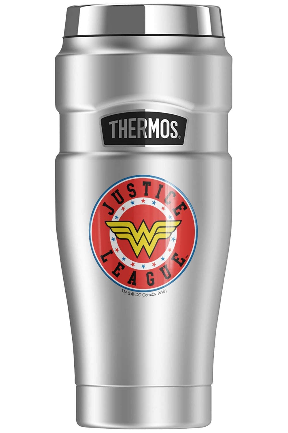 Wonder Woman Wonder Woman Athletic Logo, THERMOS STAINLESS KING Stainless Steel Travel Tumbler, Vacuum insulated & Double Wall, 16oz
