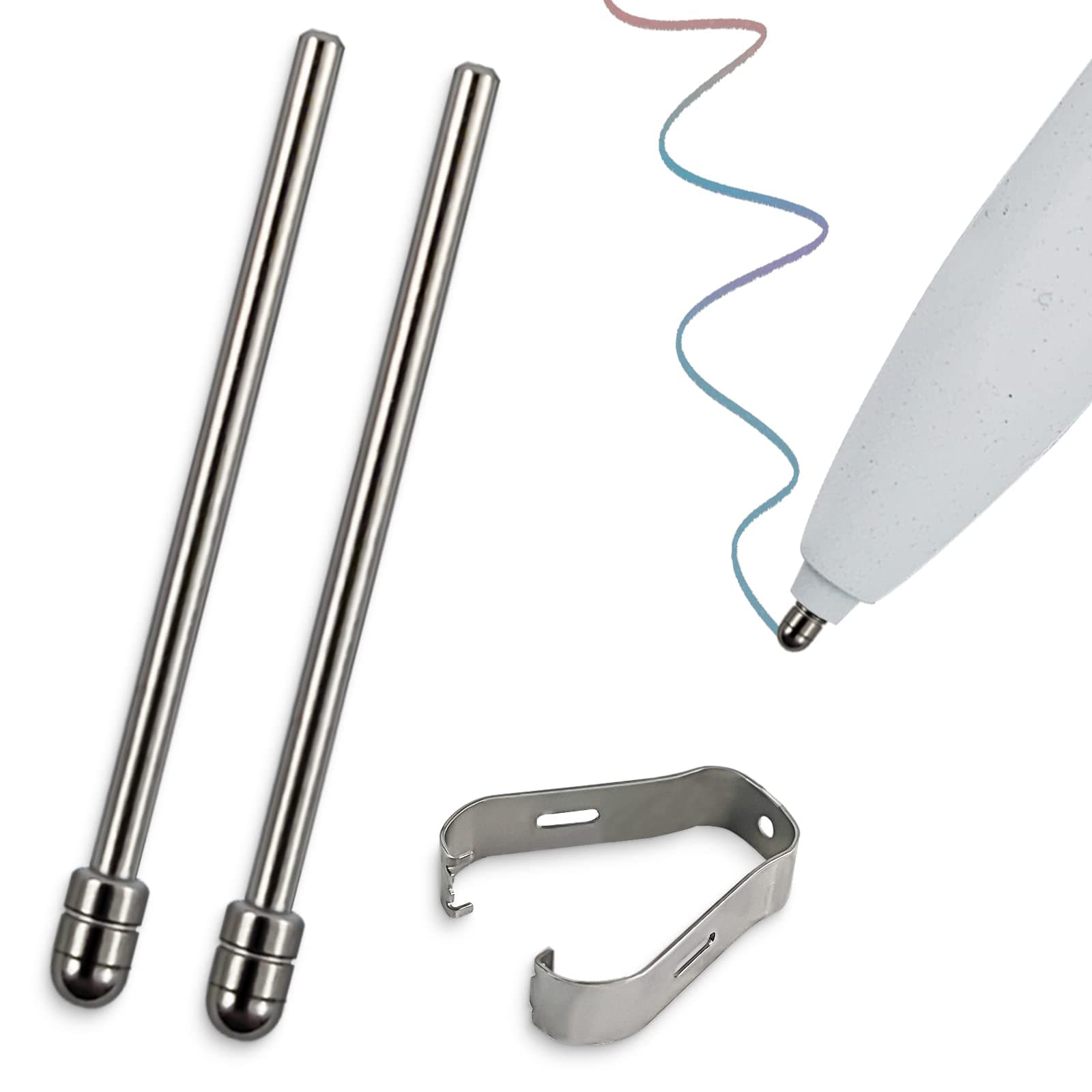 REEYEAR No Worn Out Titanium Alloy Replacement Maker Tips fits for Remarkable 2 Maker Stylus Pen, Ballpoint Smooth Note Taking Fine Backup Nibs,2 Pcs