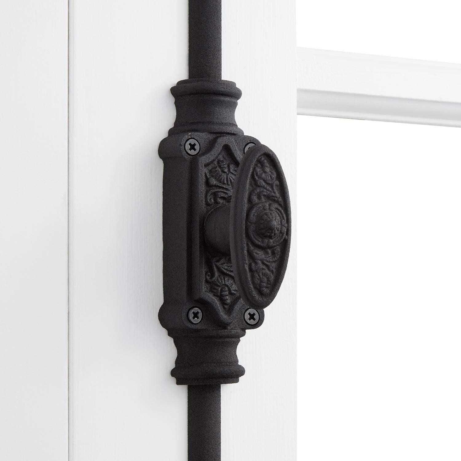 Signature Hardware 436222 Dalston Iron Cremone Bolt for 6' Windows - Black Powder Coat