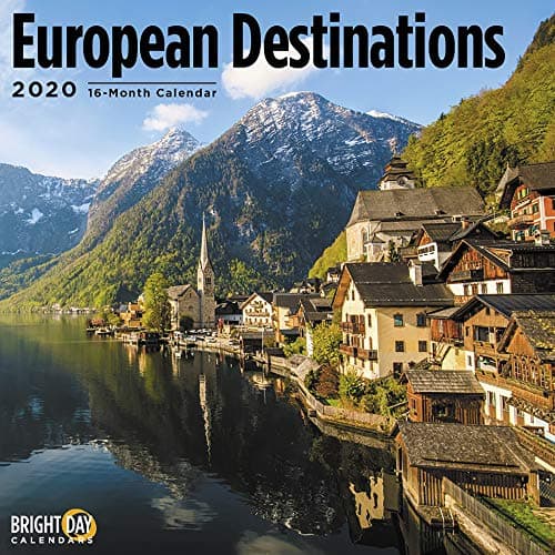 2020 European Destinations Wall Calendar by Bright Day, 16 Month 12 x 12 Inch, Beautiful Scenic Landscape Travel