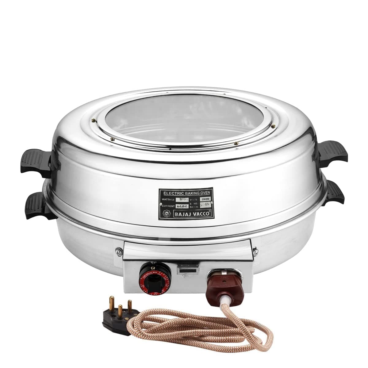 BAJAJ VACCO Aluminium Round Baking Grillling Auto Oven RBO - 04 (15 Inch Large)