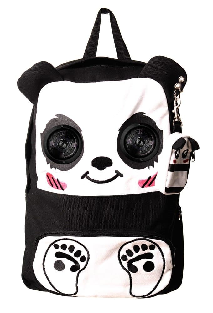 BANNED Clothing Canvas Backpack Bag PANDA Ipod Speakers School Cute