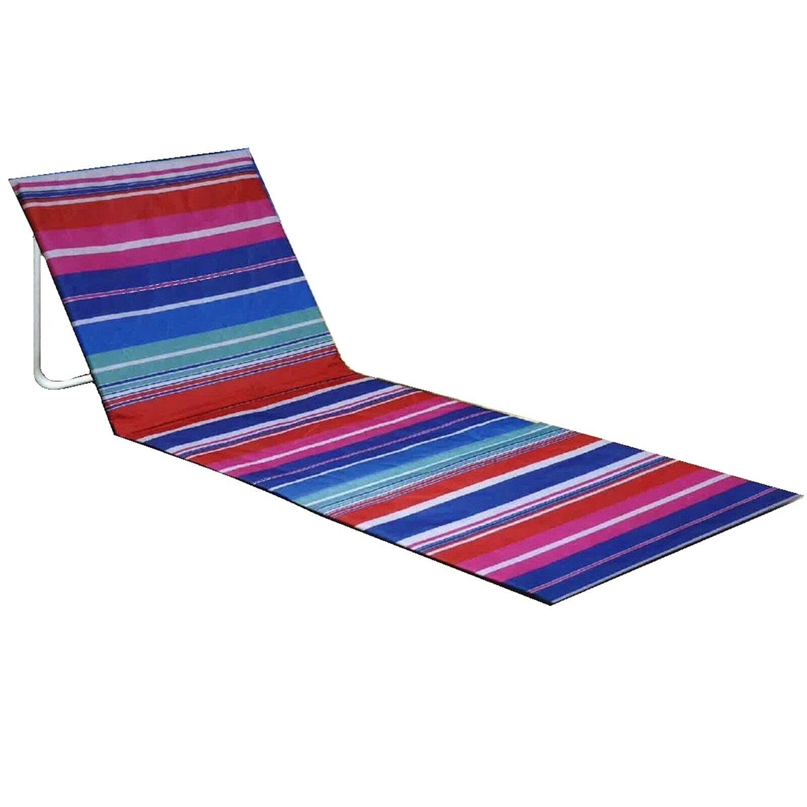 Gr8 Garden Portable Folding Beach Lounger Mat Outdoor Garden Fishing Camping Hiking Deck Chair[Stripe Pink Blue]