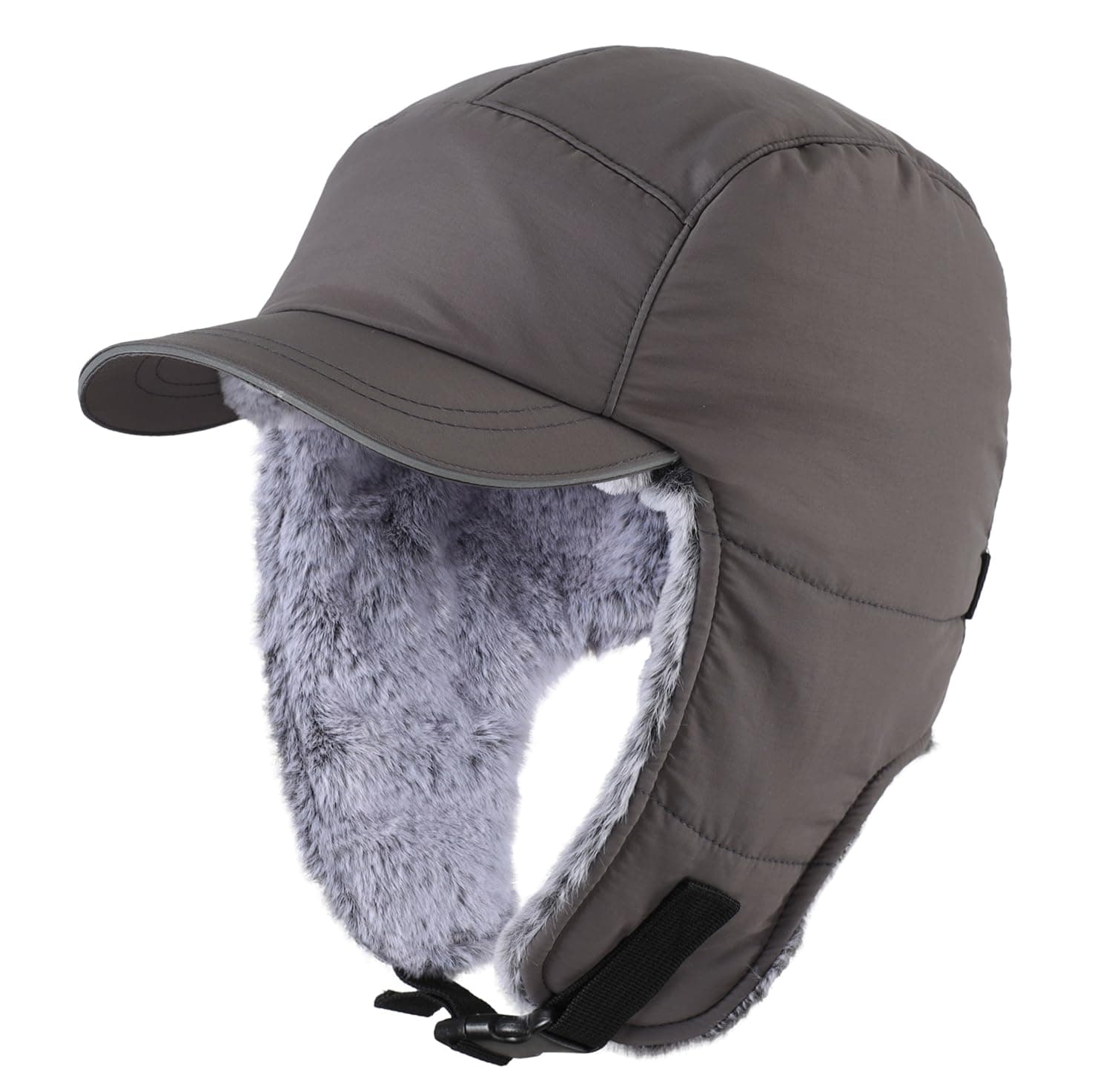 Connectyle Men's Trapper Hat with Ear Flaps Winter Warm Hat Windproof, Water Repellent, Reflective, Faux Fur Fully Lined